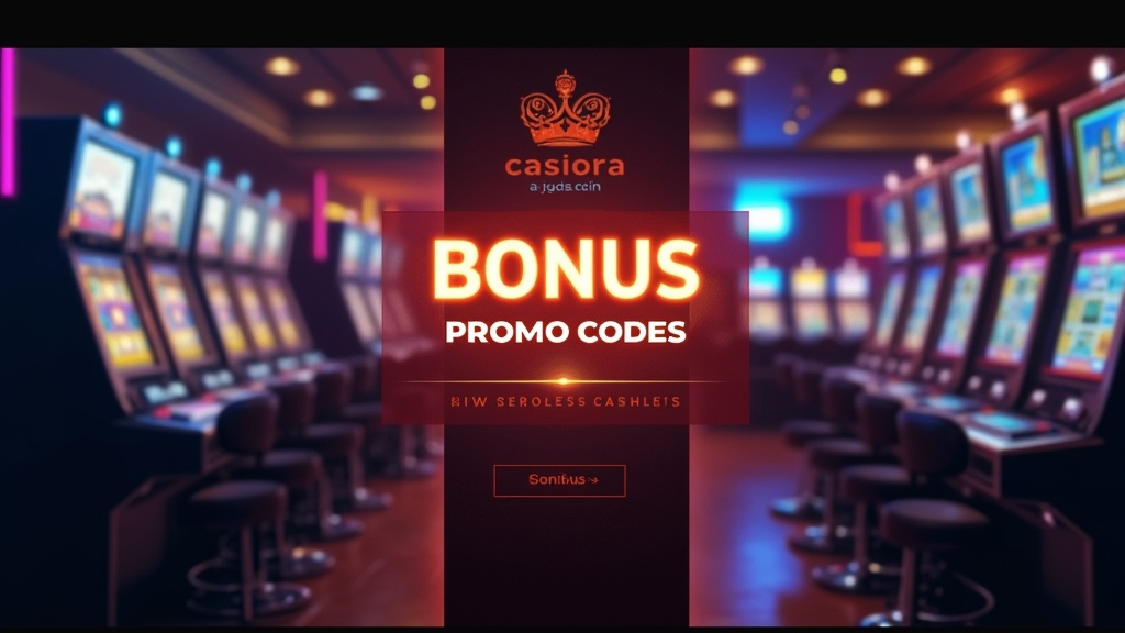 Dunkle Casino-Lobby mit Bonusbanner und leuchtendem Aktionscode