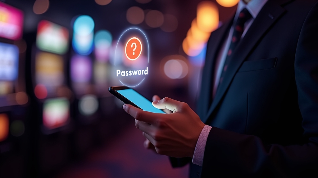 Nutzer gibt Login-Daten in der Casino-App auf dem Smartphone ein