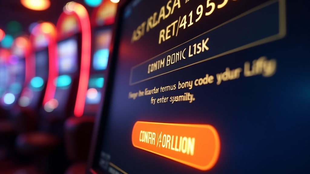 Casino-Kassenbildschirm mit Eingabefeld für Bonuscode